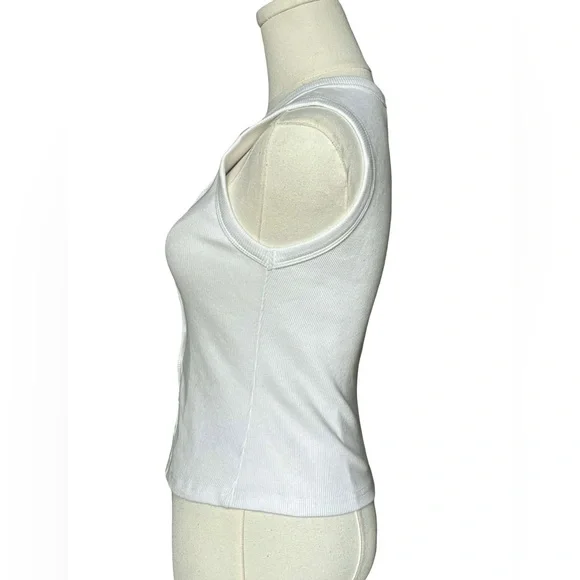 Edikted White Ribbed Button Tank - Picture 4 of 6